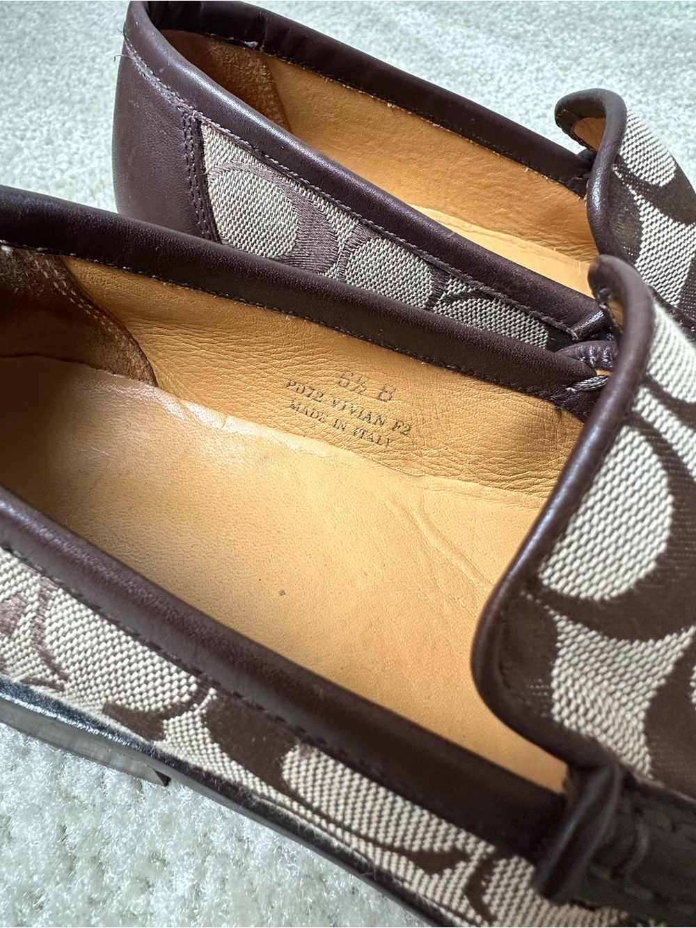 Coach Woman’s Brown Signature Canvas Loafers - Picture 8 of 9